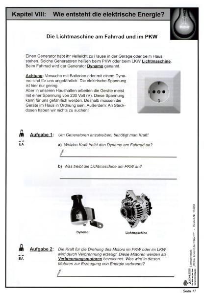 Lernwerkstatt - 'Woher kommt der Strom?