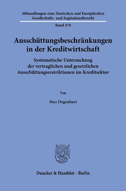 Ausschüttungsbeschränkungen in der Kreditwirtschaft