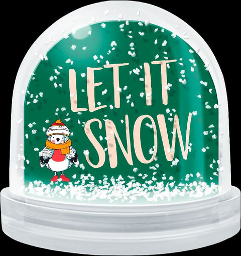 Weihnachtswunderland, Schneekugel klein zum Selbstgestalten: Let it Snow / Cute Christmas Friends