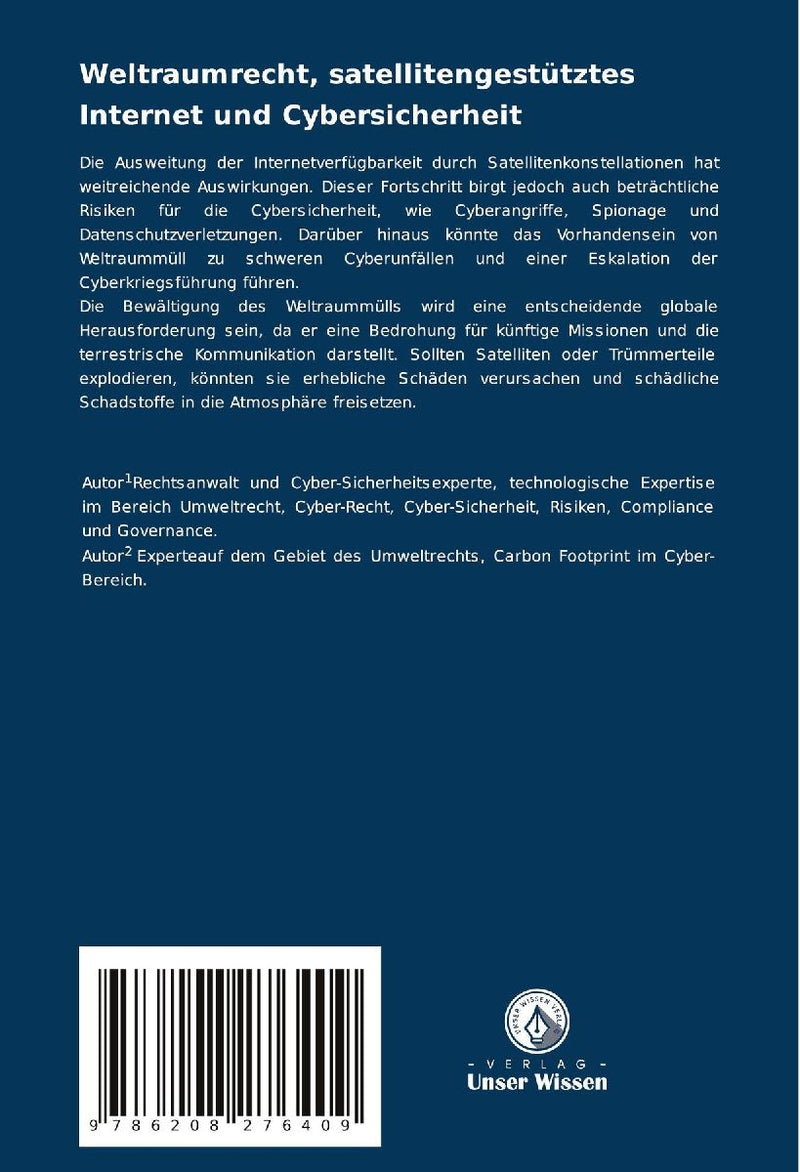 Weltraumrecht, satellitengestütztes Internet und Cybersicherheit (Rückseite)