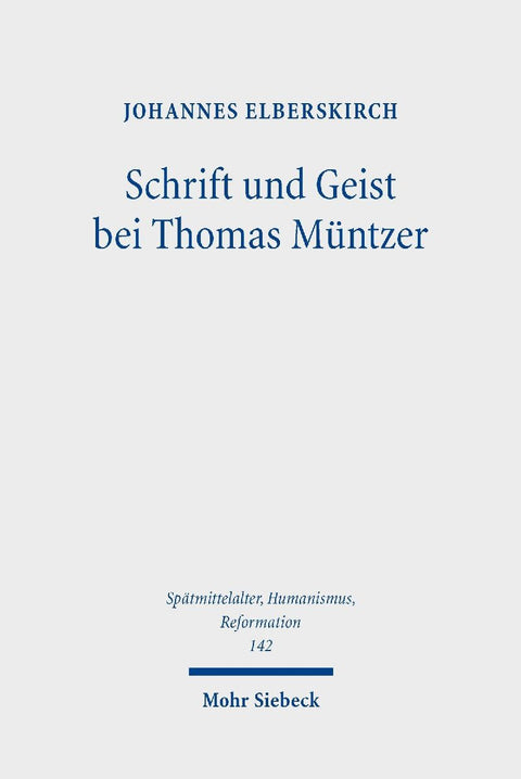 Schrift und Geist bei Thomas Müntzer