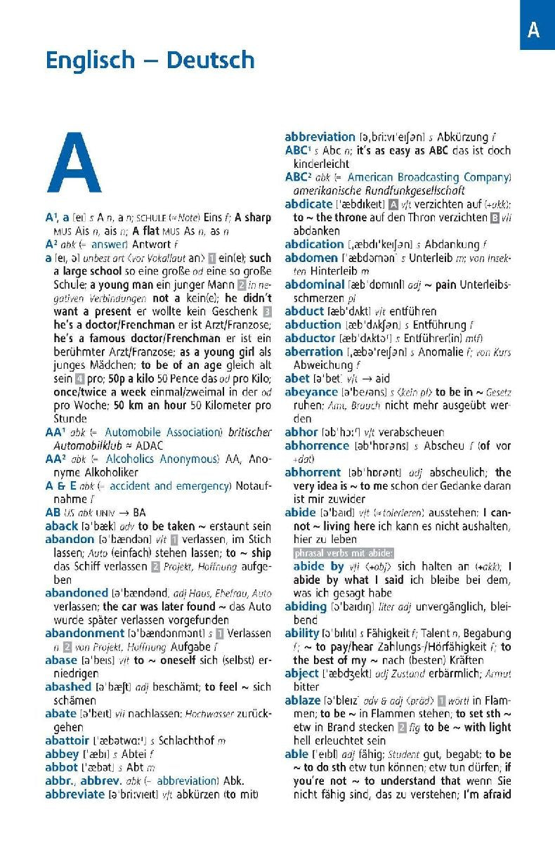 Langenscheidt Matura-Wörterbuch Englisch (Innenansicht)