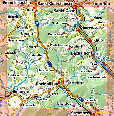 Rheinwandern 1 - Loreley - Simmern/H. 1:25 000