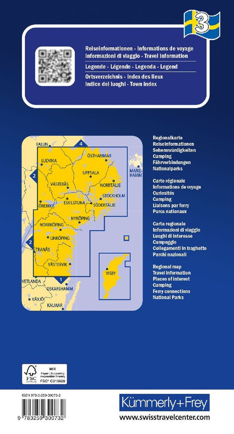 Kümmerly+Frey Regional-Strassenkarte 3 Schweden Südost 1:250.000