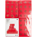Papierschachtel Set Herzen, Rot/Gold, FSC MIX