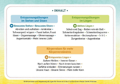 30 Körperreisen und Entspannungsübungen für Kinder von 6 bis 12