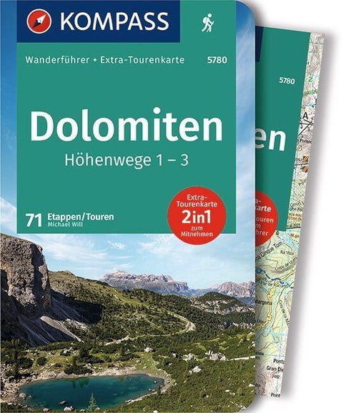 KOMPASS Wanderführer Dolomiten Höhenweg 1 bis 3, 71 Touren