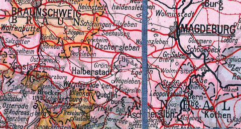 Karte von DEUTSCHLAND - 1920 - gerollt
