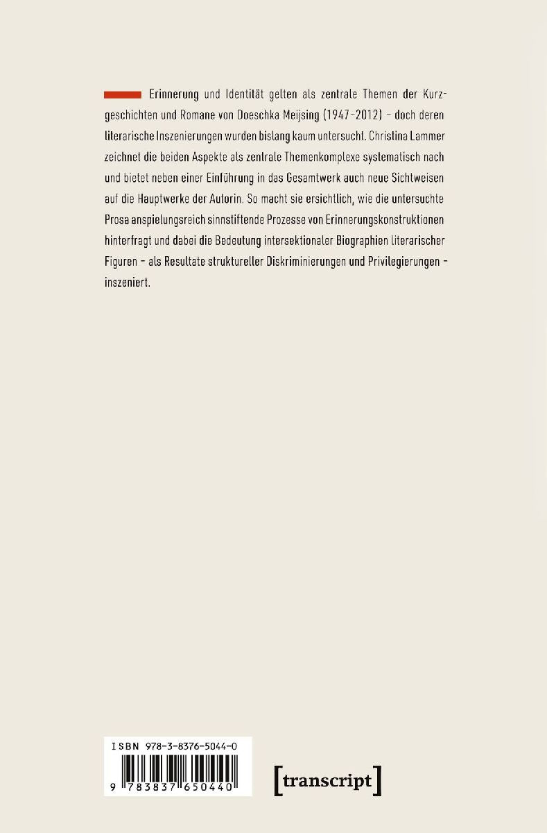 Erinnerung und Identität (Rückseite)