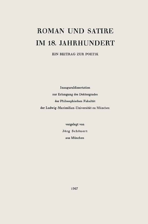 Roman und Satire im 18.Jahrhundert