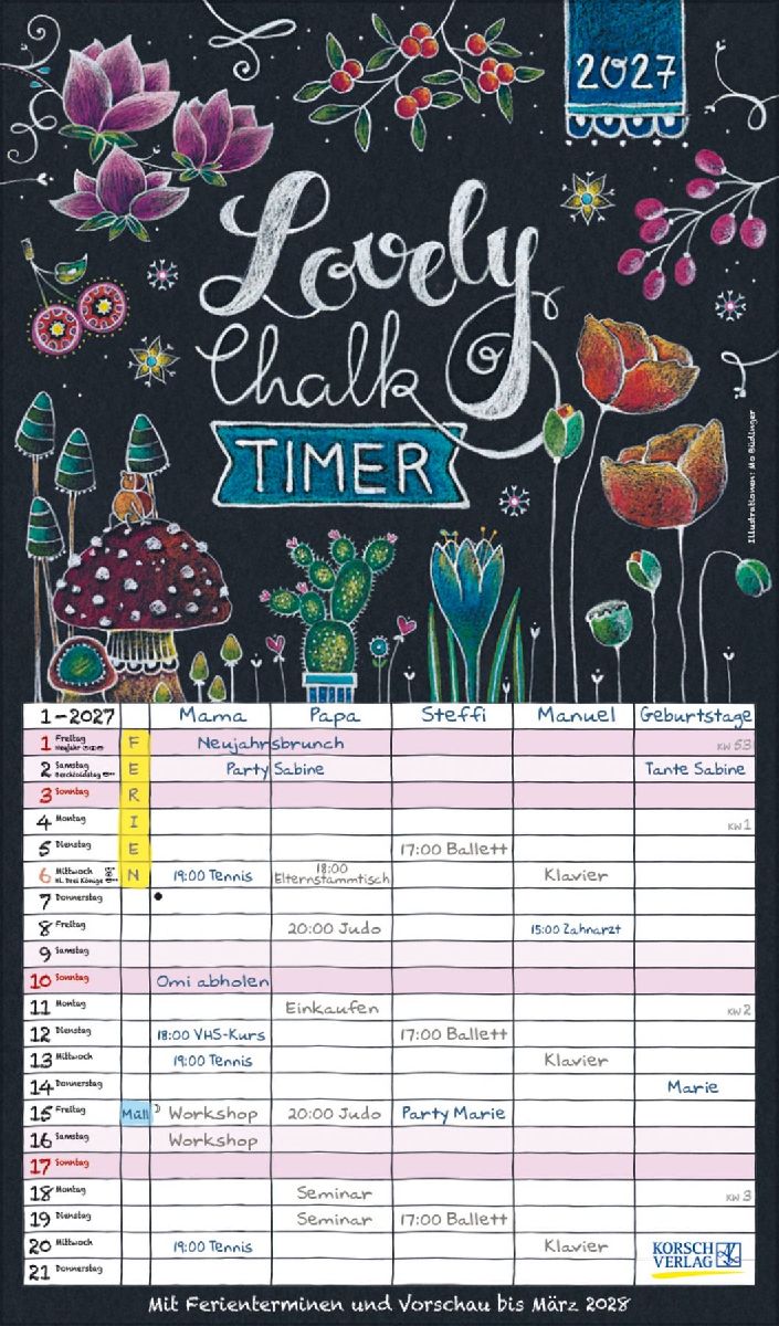 Lovely Chalk Timer 2027