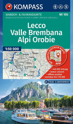 KOMPASS Wanderkarte 105 Lecco, Valle Brembana, Alpi Orobie 1:50.000