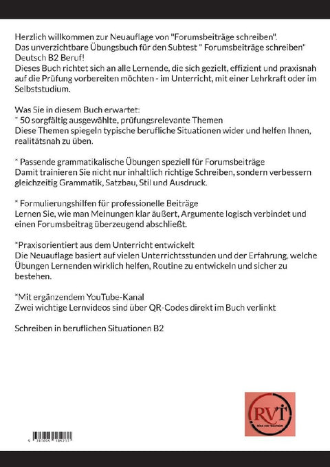 Forumsbeiträge schreiben * 50 Themen * Deutsch B2 Beruf Schreibaufgabe mit Grammatikübungen.