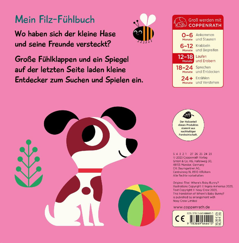 Mein Filz-Fühlbuch: Kuckuck, kleiner Hase! (Rückseite)
