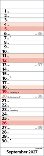 Streifenplaner Mini Rot 2027