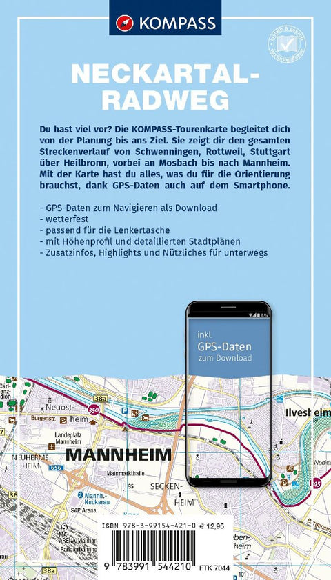 KOMPASS Fahrrad-Tourenkarte Neckartal-Radweg 1:50.000