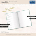Terminkalender Campus Mint Flowers 18 Monate 2026/2027 (Innenansicht)