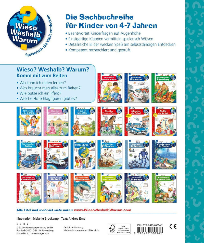 Wieso? Weshalb? Warum?, Band 73: Komm mit zum Reiten (Rückseite)