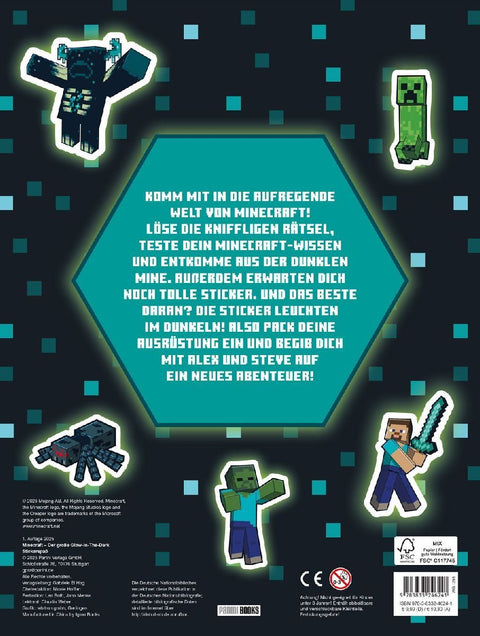 Minecraft: Der große Glow-in-the-Dark Stickerspaß: Stickern - Rätseln - Ausmalen
