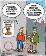 Finde den Fehler - Bildersuchrätsel mit Cartoons (Innenansicht)