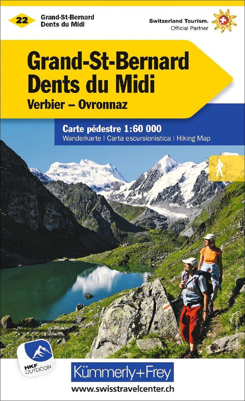 Grand-St-Bernard - Dents du Midi, Verbiez, Ovronnaz Wanderkarte