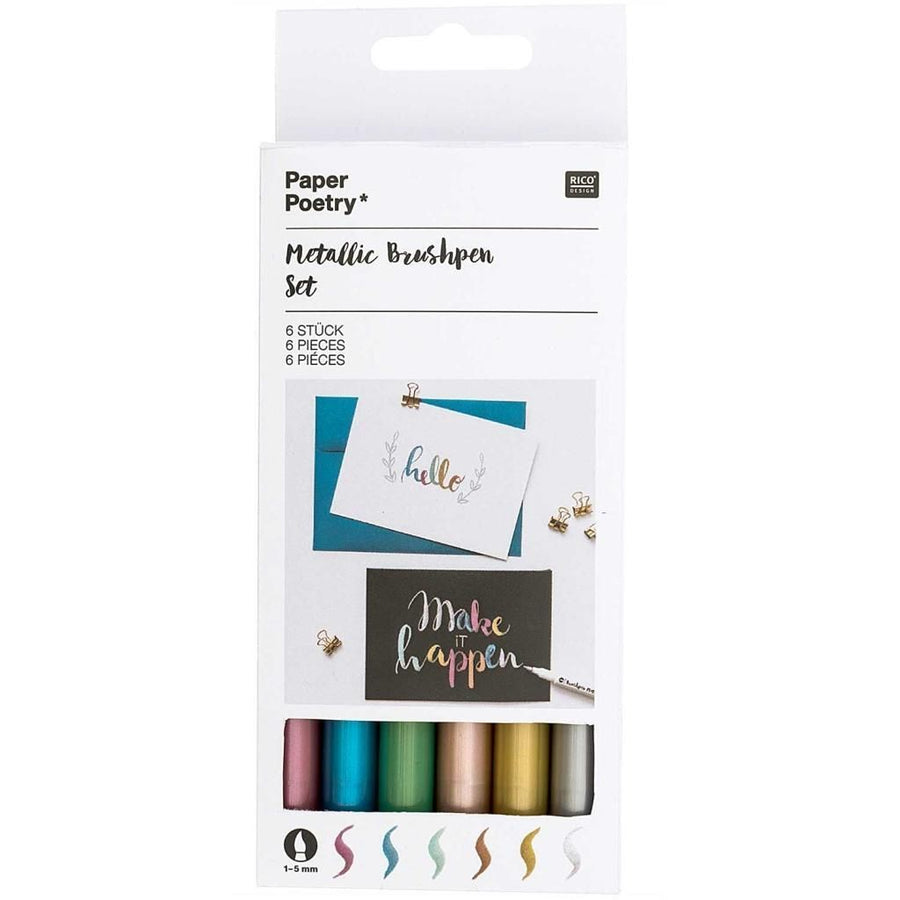 METALLIC BRUSHPENS SET  6 STK
