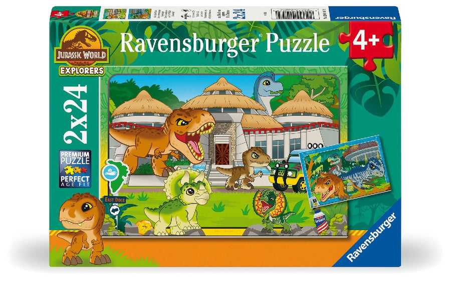 Kinderpuzzle 2x24 Teile - Jurassic Park - Leben in der Wildnis