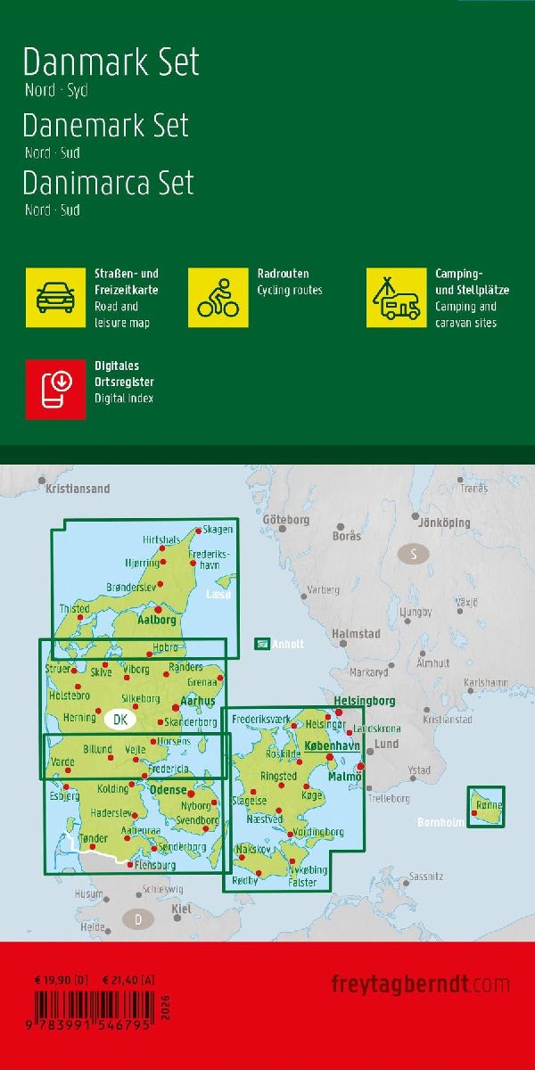 freytag & berndt Straßenkarte Dänemark Set 1:150.000 (Rückseite)