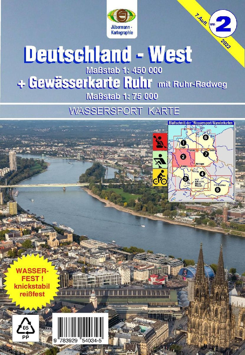 Wassersport-Wanderkarte 02. Deutschland West
