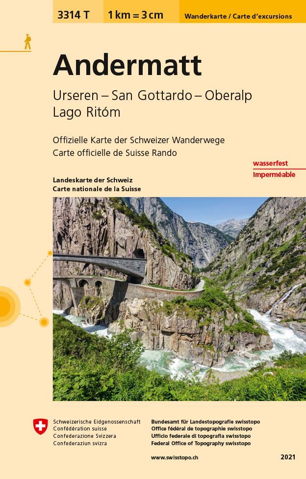 Swisstopo 1 : 33 333 Andermatt