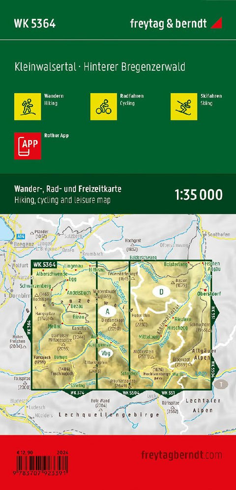 freytag & berndt Wanderkarte WK 5364 Kleinwalsertal, Hinterer Bregenzerwald 1:35.000