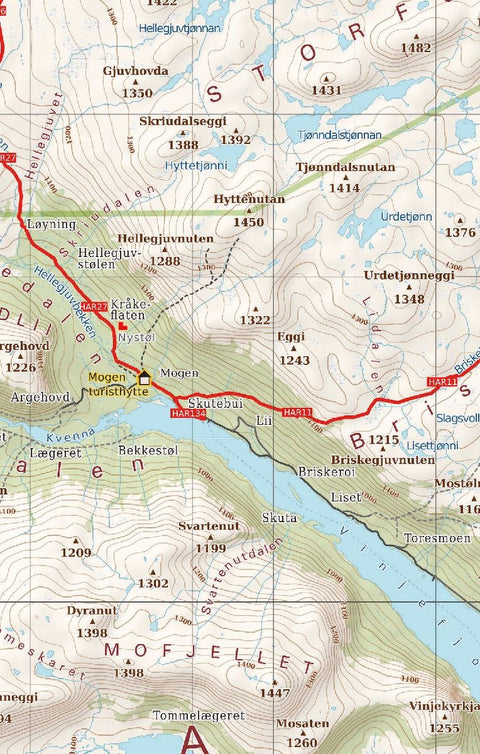 Hardangervidda Ost, Wander - Radkarte 1 : 50 000