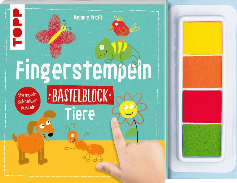 Fingerstempeln. Bastelblock Tiere