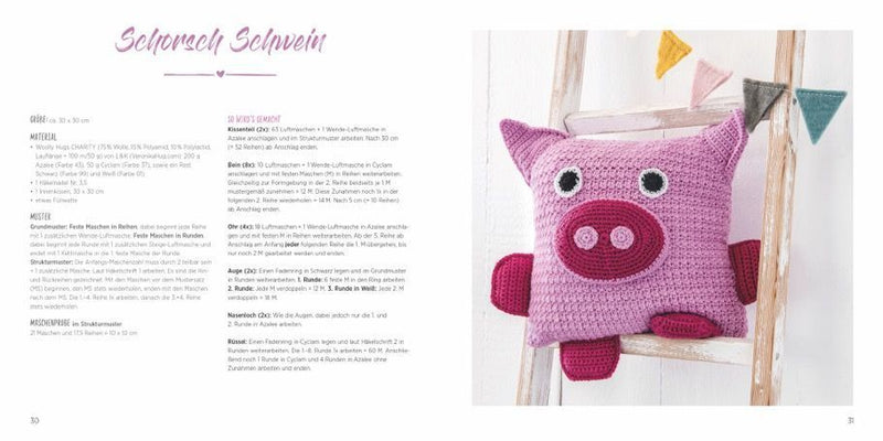 Woolly Hugs Lustige Tierkissen häkeln (Innenansicht)