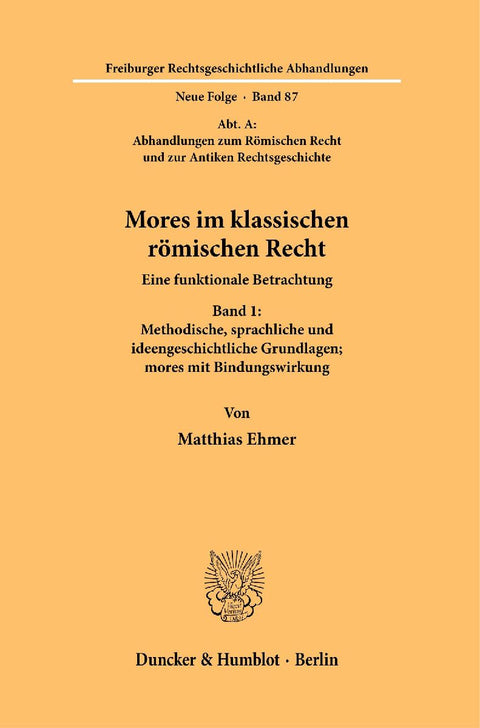 Mores im klassischen römischen Recht