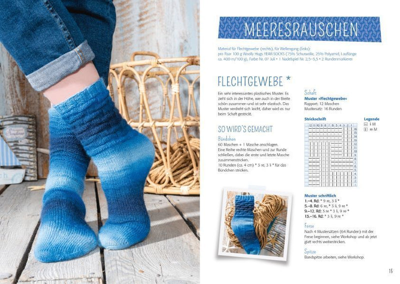 Woolly Hugs Socken stricken mit Super-Ferse (Innenansicht)