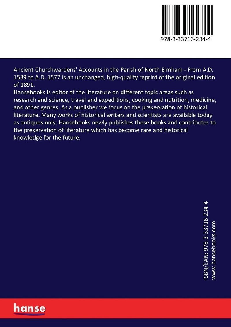 Ancient Churchwardens' Accounts in the Parish of North Elmham (Rückseite)