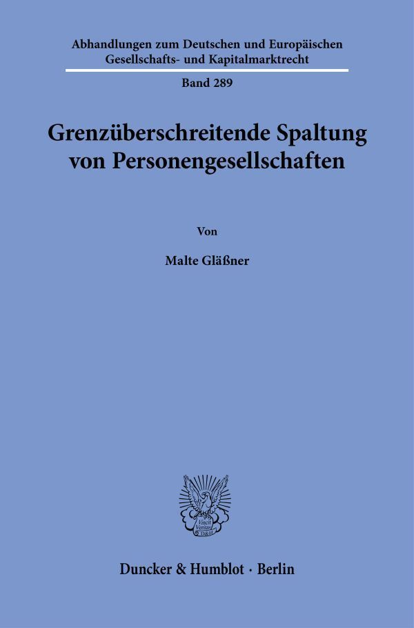 Grenzüberschreitende Spaltung von Personengesellschaften