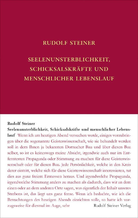 Seelenunsterblichkeit, Schicksalskräfte und menschlicher Lebenslauf