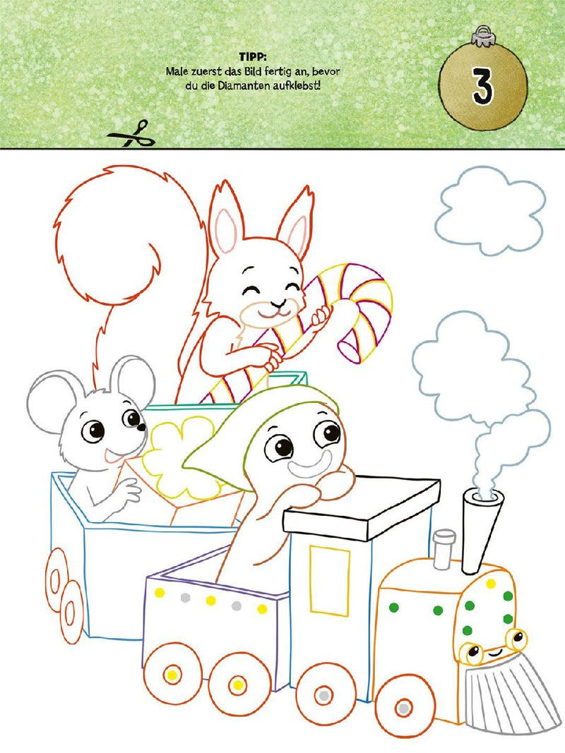 Diamond-Sticker-Adventskalender (Innenansicht)