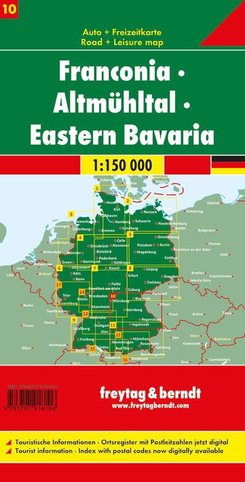 freytag & berndt Straßenkarte Franken - Altmühltal - Ostbayern 1:150.000