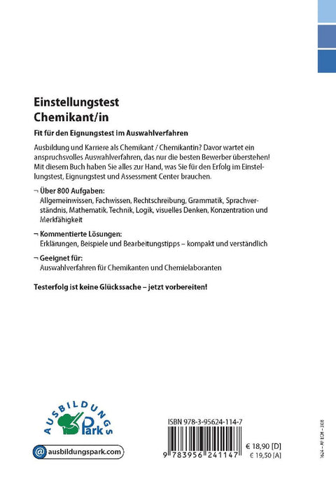 Einstellungstest Chemikant / Chemikantin