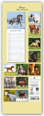 Horses - Pferde - Slimline-Kalender 2027