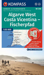 KOMPASS Wanderkarte 258 Algarve West, Costa Vicentina - Fischerpfad 1:55.000