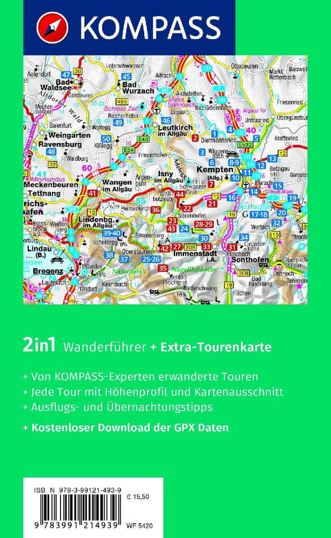 KOMPASS Wanderführer Oberallgäu, 50 Touren zwischen Bodensee, Kempten und Pfronten, mit Extra-Tourenkarte