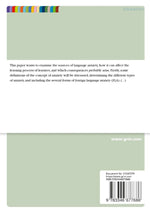 Anxiety in learning English as a second language
