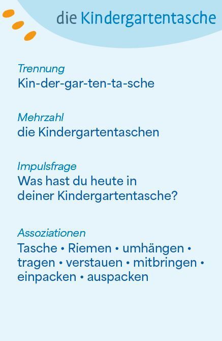 Wortschatzkärtchen: In der Kita
