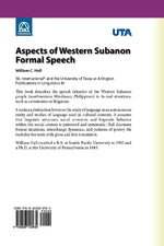 Aspects of Western Subanon Formal Speech
