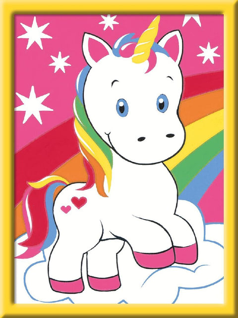 Süßes Einhorn. Malen nach Zahlen
