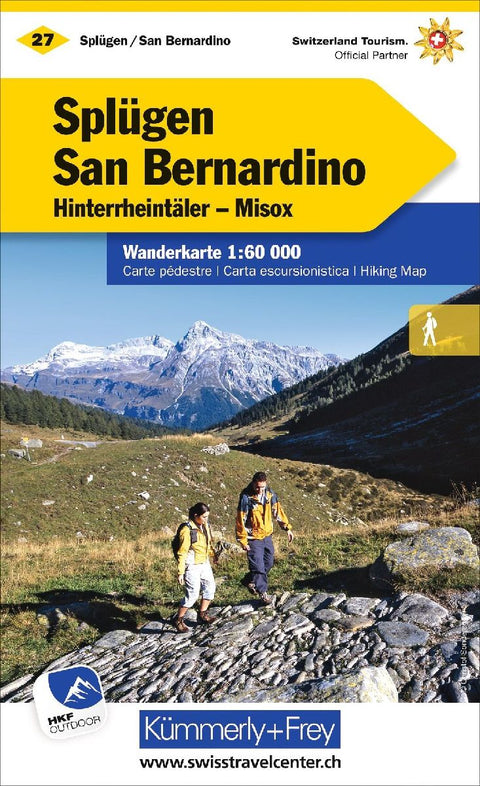 Splügen-San Bernardino, Hinterrheintäler, Misox Wanderkarte nr. 27